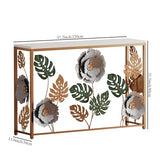 FormaCraft Vintage Console Table with Metal Flower Design, 47" Modern Faux Marble Entryway Table, Narrow Gold Sofa Table for Living Room, Hallway, Bedroom FormaCraft