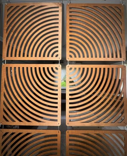 Hanging Wooden Room Divider Panels – CNC Cut Birch Plywood | Decorative Wall Partition | 12 Panels Set Generic