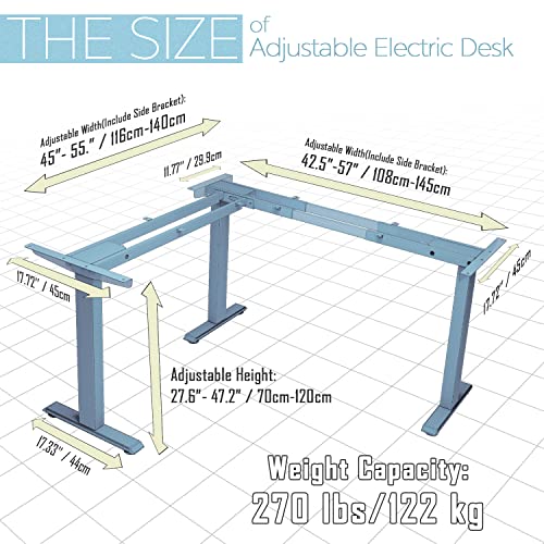 TOPSKY Electric Adjustable Standing and Sitting Computer Desk with 3 Legs for Home and Office 270lb Weight Capacity (Black, Triple) TOPSKY
