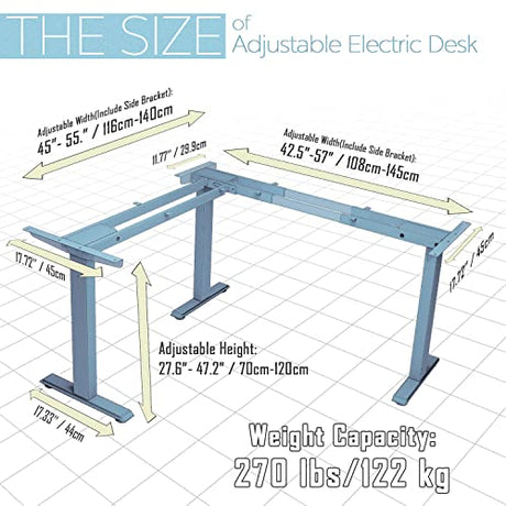 TOPSKY Electric Adjustable Standing and Sitting Computer Desk with 3 Legs for Home and Office 270lb Weight Capacity (Black, Triple) TOPSKY