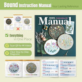 ETSPIL Beginner Embroidery Kit for Adults, 4K HD Video Tutorials, Pre-Printed Botanical Floral Designs, Essential Stitches & Bound Guide, Relaxing Screen-Free Activity for Women at Home