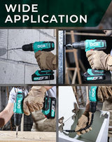 DCA Cordless Drill Set, 336 in-lbs Torque, 3/8" Keyless Chuck, Electric Power Drill with 2.0Ah Battery and Charger,18+1 Position,25-Piece 20V Drill Driver Kit, ADJZ2035 DCA