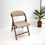 FeliChair Wood Folding Chair with Upholster Seat and Back, Luxury, Comfortable, and Durable Foldable Chairs for Indoor or Outdoor, Set of 2 (Fruitwood) FeliChair