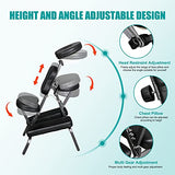 Nova Microdermabrasion Portable Massage Chair Foldable Tattoo Therapy Chair 4 Inches Thickness Sponge Face Cradle Spa Salon Massage Chair (Black) Nova Microdermabrasion