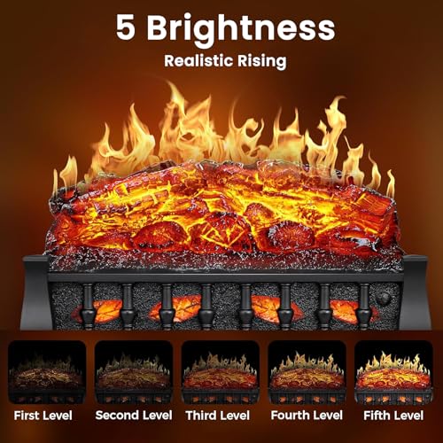ZAFRO 21" Electric Fireplace Insert — Realistic 3D Flame, 750W/1500W Heat, Remote Control, Timer & Safe Overheat Protection for Home or Office ZAFRO