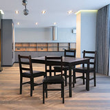 Hudada Dining Table Set for 4, 5 Piece Kitchen Table Set, Kitchen Table and Chair for 4 Person, Breakfast Table Set Small Dining Room Table Set for Home Kitchen Living Room Restaurant, Brown Hudada