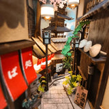 Anavrin Book Nook Kit Kyoto Gion – DIY 3D Wooden Booknook for Adults, Teens and Book Lovers, Bookshelf Insert Library Decor, Creative Gift for Family, Friends, and Elderly