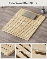 Meulbaty Bed Plate, Guest Tatami Bed Frame,Japanese Tatami Mat, Foldable Wood Slatted Floor Bed Frame for Futon Mattress, Breathable Moisture-Proof Floor Sleep Bedding (Queen) Meulbaty