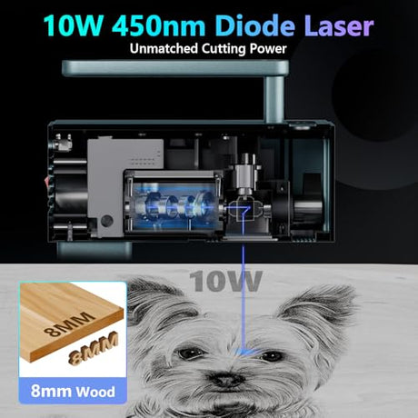 LaserTonor Pi1 10W Laser Engraver Handheld,Portable 1kg Diode Engraving and Cutter Machine 360°‌‌ Full-Angle Engraving,63600mm/min Fast Speed & 0.05mm Precision for Wood/Leather/Coated Metal,Basic LaserTonor