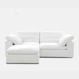 Modular Cloud Sofa, 78.7" Cloud Sectional Couches with Deep Seat，Oversized Loveseat Sofa with Ottoman for Living Room, Modern Comfy Couch with Washable Cover, Wide Armrest (White,1 Ottoman) Vorthio