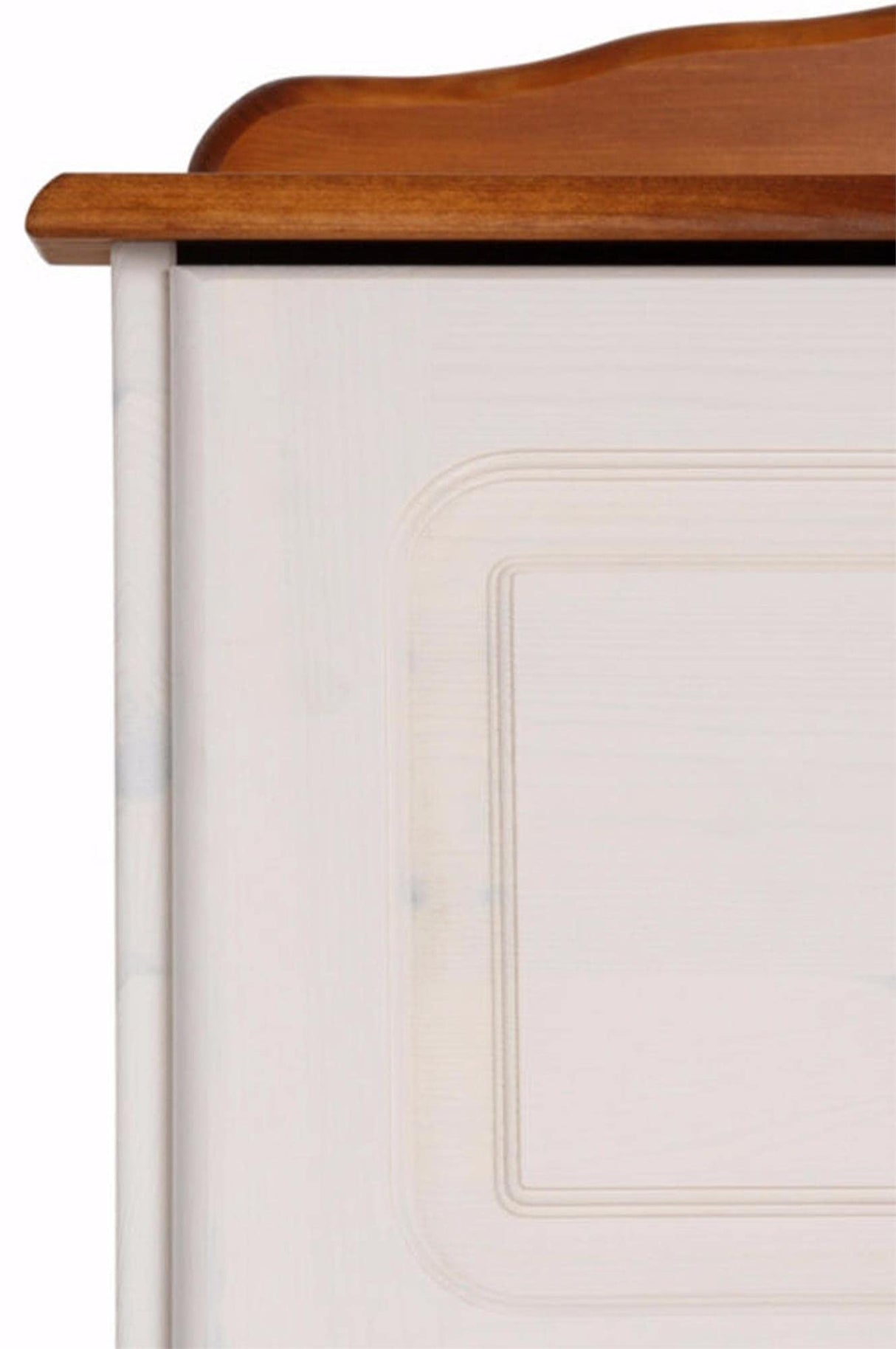 REALROOMS Chester Solid Wood Storage Desk with Bottom Closed Storage Cabinet, White and Honey REALROOMS