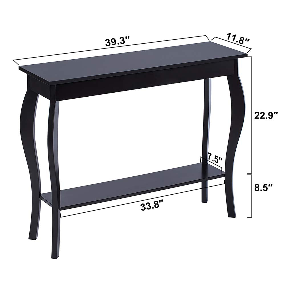 ChooChoo Narrow Console Table, Chic Accent Sofa Table, Entryway Table, Black ChooChoo
