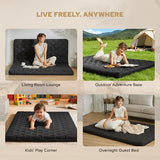 Japanese Floor Mattress, Futon Mattress Full Size 3" Thick Portable Sleeping Pad with High Density Foam, Foldable & Comfortable Tatami Mat for Adult, Roll Up Lounger Camping Bed, Gray BEDLORE