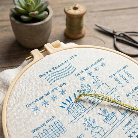 QIZUOLIFE 3 Pack Embroidery Kit for Adults Beginners, Pre‑Stamped Potted Plant Flower Basket Needlepoint Set, DIY Needlework Supplies with Step‑by‑Step Video Tutorials, Handmade Craft Gift Home Decor QIZUOLIFE
