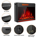 COSTWAY Electric Fireplace Insert 28-Inch Wide, 900/1350W Recessed and Freestanding Heater with Remote Control, 3 Flame Colors, 4 Brightness, Adjustable Temperature, Electric Fireplace for Indoor Use COSTWAY
