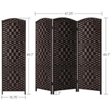 HALLYBEE Small Room Divider, Privacy Screen, Short Room Dividers and Folding Privacy Screens, Foldable Temperary Wall Partitions, 3 Panel Dark Mocha Space Separation Separator HALLYBEE