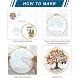 Zhenqing Rainbow Tree of Life Embroidery Kit for Beginners - 29x29cm Printed Fabric with Hoop & Full Tools (C0060)