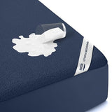 Twin Size Mattress Protector Waterproof, Premium 200 GSM Terry Mattress Cover, Soft & Breathable Bed Cover, Fitted Sheet Style Stretchable Deep Pockets 15" by Utopia Bedding (Navy Blue) Utopia Bedding