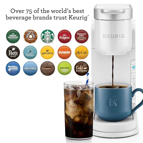 Keurig K-Iced Coffee Maker, Single Serve K-Cup Pod Iced Coffee Maker, With Hot and Cold Coffee Capabilities, Brews Any K-Cup Pod, White Keurig