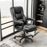 Furmax Office Executive Chair High Back Adjustable Managerial Home Desk Chair, Swivel Computer PU Leather Chair with Lumbar Support (Black) Furmax
