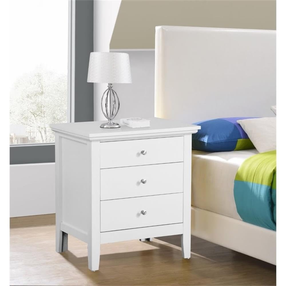 Glory Furniture Hammond 3 Drawer Nightstand in White Glory Furniture