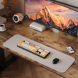 WALKINGDESK 48x24 Inches Height Adjustable Electric Standing Desk with 2 Hooks for Home Office, Ergonomic Sit Stand up Desk with Splice Board, Rustic Brown WALKINGDESK