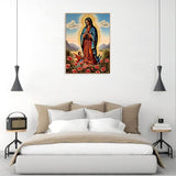 F-CANLAN Round Full Drill Diamond Painting Set 5D DIY Virgin Mary Diamond Art Painting by Numbers Virgin Mary Prayer Diamond Art Kits with Diamonds Dots for Adult Room Decor (12X16 inches) F-CANLAN