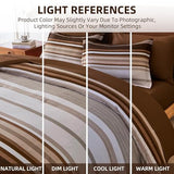 Dobuyly Brown Comforter Queen Size 7 Pieces, Boho Striped Bed in a Bag Set, Soft Microfiber Bedding Set with Comforter, Sheets, Pillowcases & Shams Dobuyly