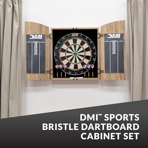 DMI Sports Dublin Bristle Dartboard Cabinet Set - Bristle Dartboard Included DMI Sports