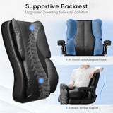 Kensaker Executive Leather Office Chair, Computer Chair with Thick Cushion & Lumbar Support, Ergonomic Desk Chair with Adjustable Headrest & Armrests,Black Kensaker