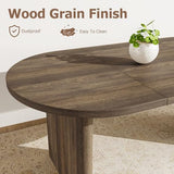 GarveeHome 70.8 Inch Oval Dining Table for 6-8 People, Long Large Kitchen Table with Thick Sturdy Wooden Base, Farmhouse Dining Room Table for Kitchen, Living Room, Office (Brown) GarveeHome