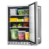 NewAir 24" Outdoor Beverage Refrigerator | 5.3 Cubic Feet Storage| Weatherproof Stainless Steel Fridge | Built-In or Freestanding Outdoor Patio Fridge For Beer, Wine, Food NCR053SS00 NewAir