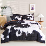 SUCSES 8 Pieces California King Comforter Set with Sheets, Cal King Size Cow Fur Print Bedding Set for Kids Teens Boys Girls, Western Style Highland Cowhide Farmhouse Bed in A Bag SUCSES