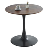 yotomaki 31.5" Round Dining Table for 2-4 People with Walnut Tabletop,Mid-Century Walnut Tulip Kitchen Table, Pedestal Base Table for Small Space Home Office Living Room yotomaki