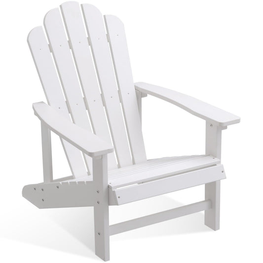 EFURDEN Adirondack Chair, Polystyrene, Weather Resistant & Durable Fire Pits Chair for Lawn and Garden, 350 lbs Load Capacity with Easy Assembly (White, 1 pc)