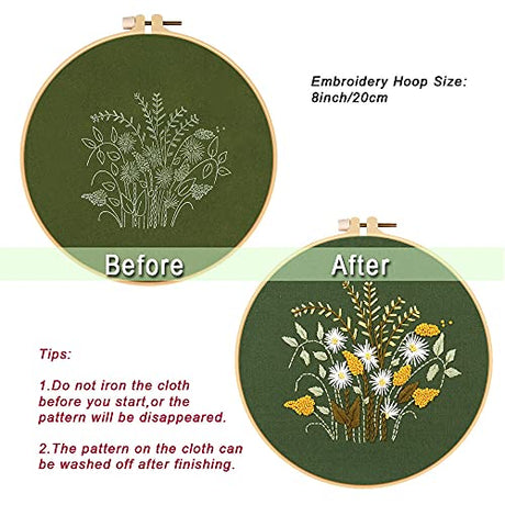 Amiiba Embroidery Starter Kit with Angel with Halo Pattern, DIY Full Range Stamped Embroidery Cross Stitch Kits for Beginners Adults (Angel) Amiiba