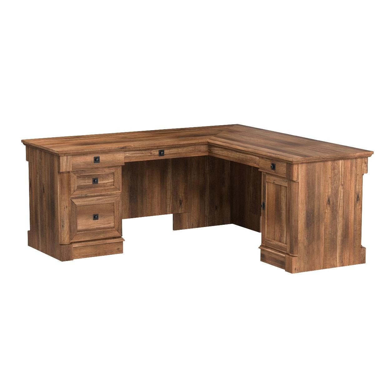 Sauder Palladia L-Shaped Desk, Vintage Oak finish - WoodArtSupply