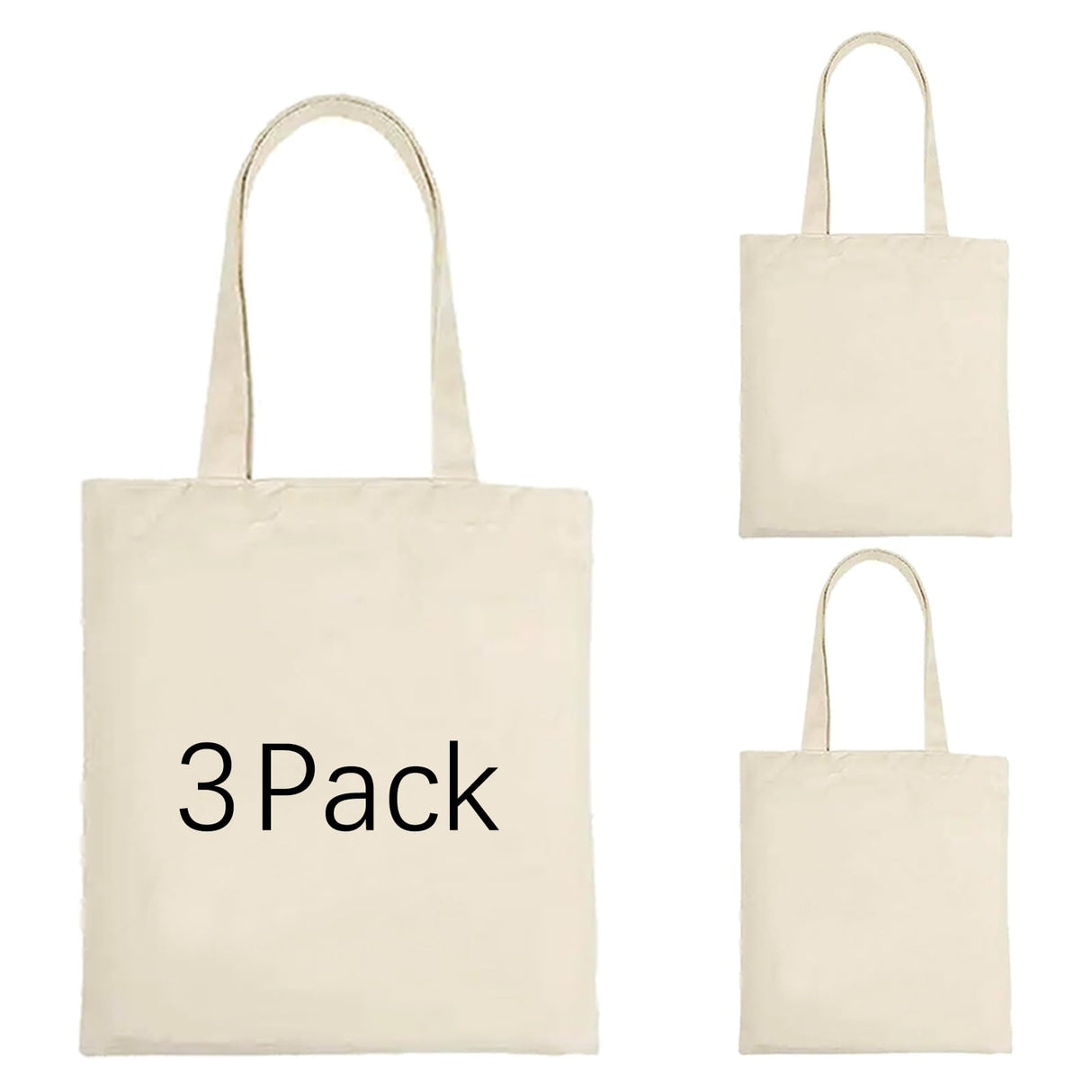 ORJ 3 PCS Sublimation blank canvas bags bulk,Polyester Tote Bags for Sublimation, 12.2 x 14.2Inch Blank Canvas Tote Bags DIY custom Shopping Bag ORJ