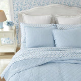 Laura Ashley - Quilt Set, Super Soft Bedding with Matching Sham, Casual Home Decor (Oxford Stripe Blue, Full/Queen) Laura Ashley