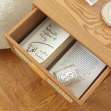 AWASEN Mid Century Nightstand, Rattan Side Table with Drawer, Modern Bedside Table with Storage and Solid Wood Legs for Living Room, Bedroom and Small Space (Brown) AWASEN