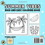 Summer Vibes: Bold and Easy Coloring Book for Kids, Teens, & Adults featuring Fun Summer Designs (The Bold and Easy Series) WoodArtSupply