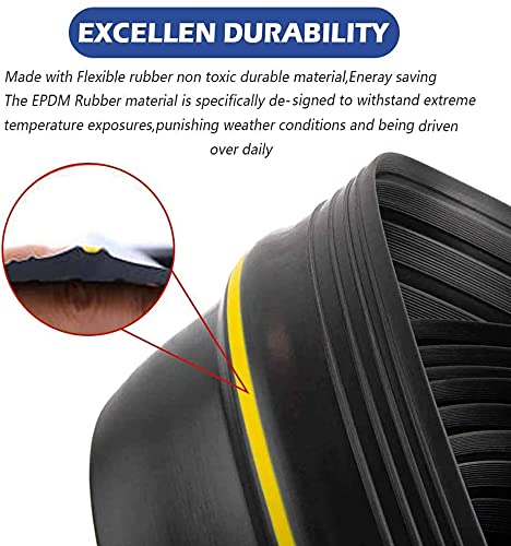 10Ft/3M Universal Garage Door Rubber Threshold Strip, Weatherproof Seal Strip DIY Weather Stripping Replacement, Not Include Adhesive/Sealant (Black) - WoodArtSupply