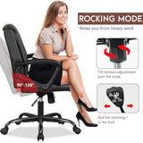 PayLessHere PU Leather Task Chair Home Office Chair Ergonomic Desk Chair with Lumbar Support and Armrests Adjustable Features with Mid Back Swivel Executive Computer Chair (Black) PayLessHere