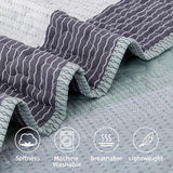 Andency King Size Quilt Set Sage Green, 3 Pieces Mint Green Ultra Soft Lightweight Bedspreads & Coverlets Set, Patchwork Striped Quilted Bedding Sets for All Seasons (1 Quilt, 2 Pillow Shams)