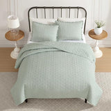 Laura Ashley - Full/Queen Quilt Set, Pre-Washed Cotton Bedding with Matching Sham, Lightweight for Year Round Use, Oeko-Tex Certified (Gracies Gingham Green) Laura Ashley