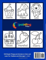 My First Coloring Book For Toddlers 1-3: 100 Simple Pictures to Learn and Color For Kids Ages 1, 2, 3 & 4 ( US Edition) WoodArtSupply