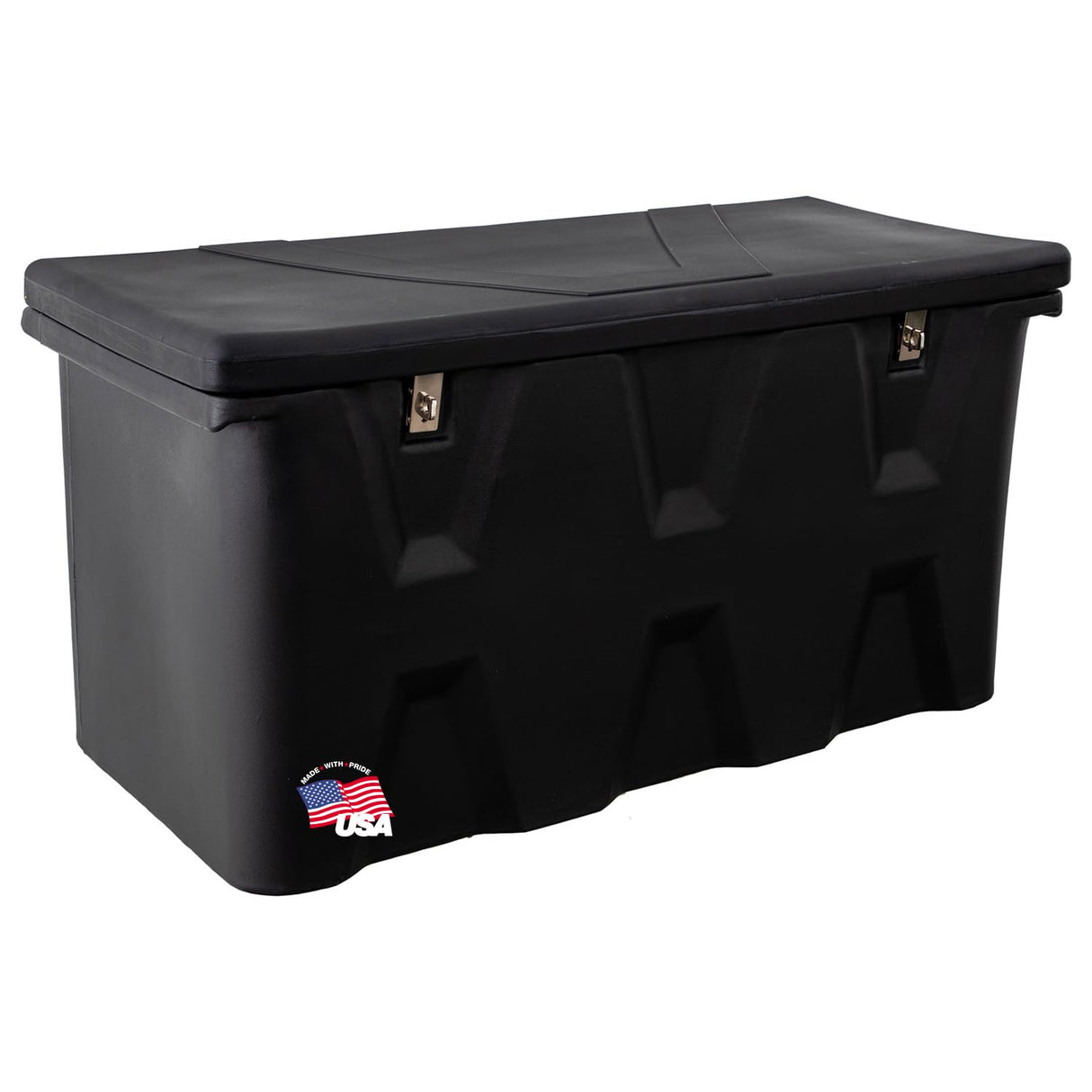 Buyers Products 1712240 Black Poly All-Purpose Storage Chest w/Hasp & Stainless Steel Hinge, 6.3 cu. ft, Made In The USA, Lightweight Storage, Dent-Resistant, Outdoor Storage Box Buyers Products Company