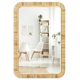 Barnyard Designs Rattan Bathroom Mirror – Rustic Farmhouse Style Handmade Wicker Rattan Frame - Boho Mirror for Nursery Wall Décor (24" x 36", Rectangular) Barnyard Designs