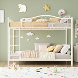 IDEALHOUSE Bunk Bed Twin Over Twin with Ladder & Full Safety Guardrail, Heavy Duty Metal Twin Over Twin Bunk Bed 400 Lbs Load Capacity, Space-Saving, Noise Free, No Box Spring Needed, Easy Assembly, C IDEALHOUSE