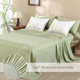 Yiran 7 Piece Pink Green Floral Comforter Set King Size, Cute Botanical Comforters Lightweight Coquette Bedding Set Flower Bed in a Bag Soft Farmhouse Bedding Set with Sheets for Women Yiran